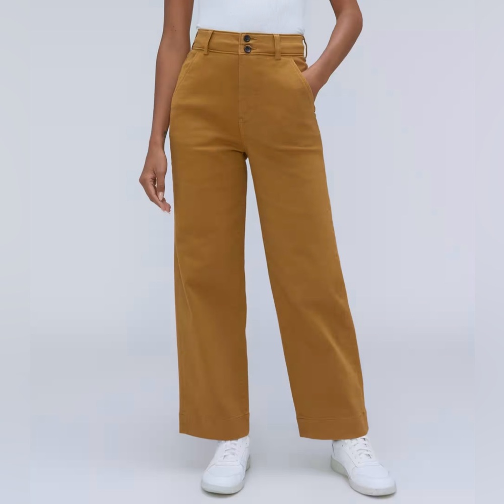 Everlane The Organic Wide-Leg Pant, Olive